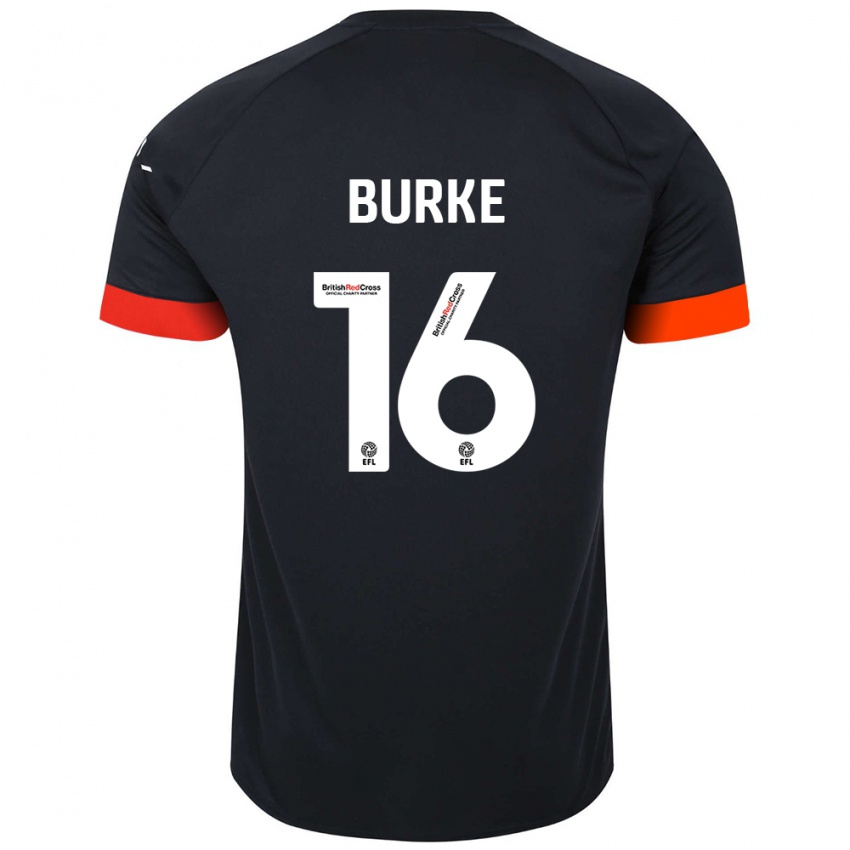 Hombre Camiseta Reece Burke #16 Negro Naranja 2ª Equipación 2024/25 La Camisa Argentina