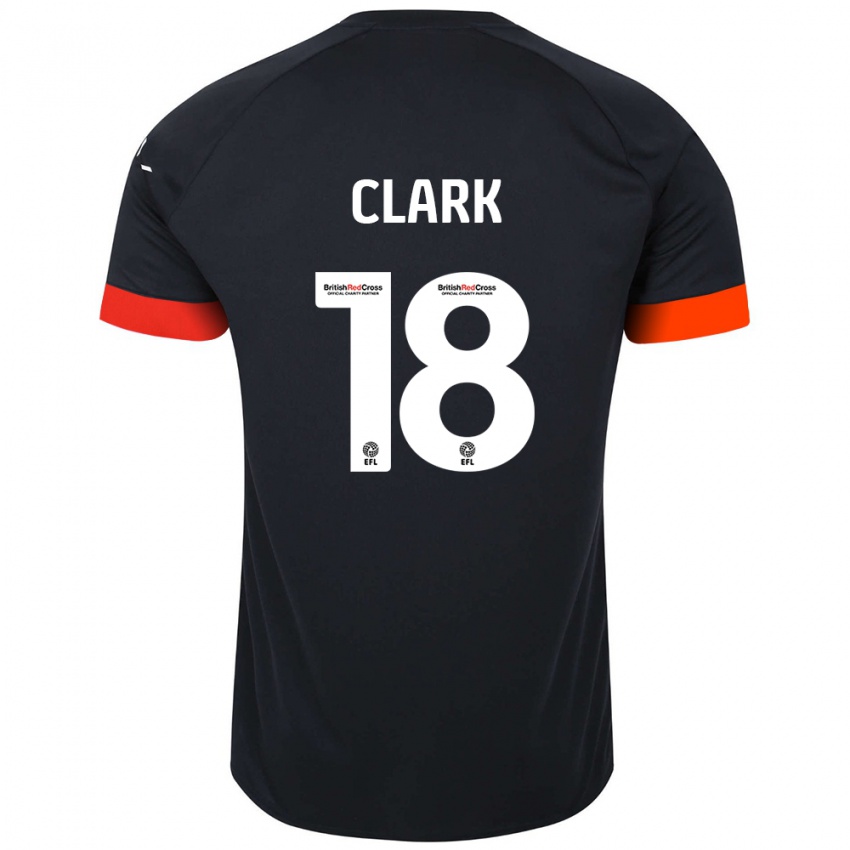 Hombre Camiseta Jordan Clark #18 Negro Naranja 2ª Equipación 2024/25 La Camisa Argentina