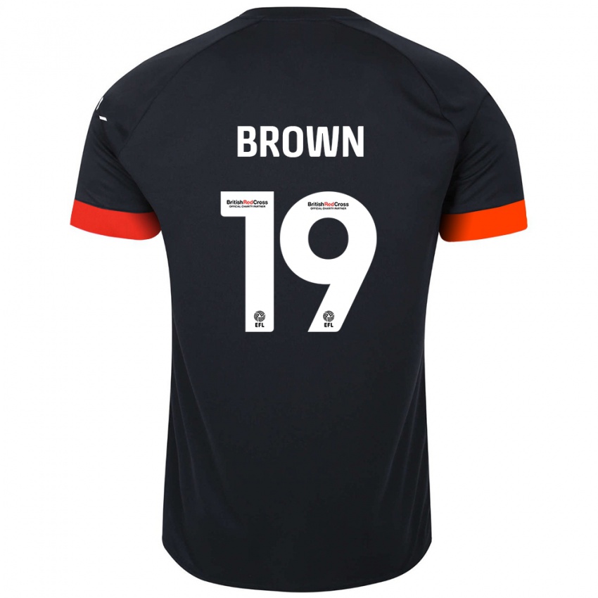 Hombre Camiseta Jacob Brown #19 Negro Naranja 2ª Equipación 2024/25 La Camisa Argentina