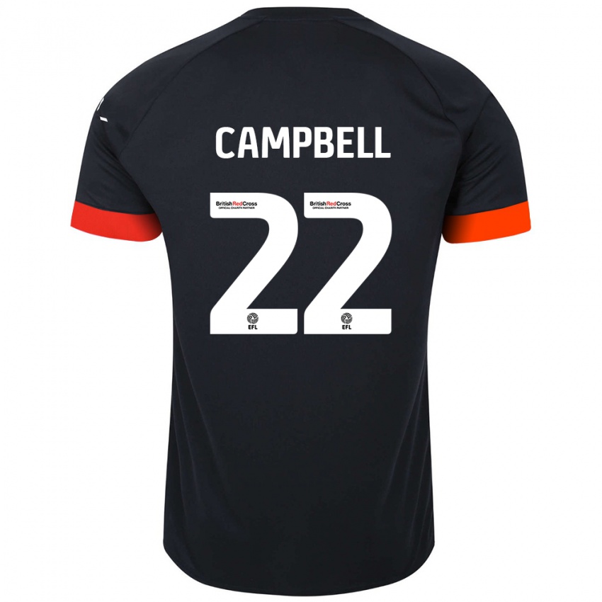 Hombre Camiseta Allan Campbell #22 Negro Naranja 2ª Equipación 2024/25 La Camisa Argentina