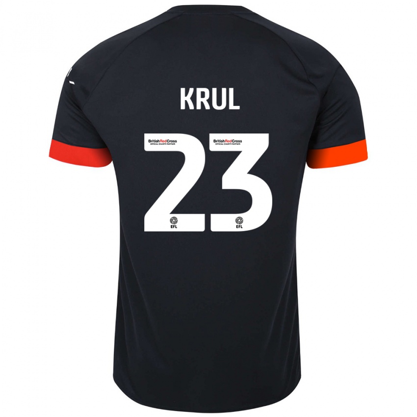 Hombre Camiseta Tim Krul #23 Negro Naranja 2ª Equipación 2024/25 La Camisa Argentina