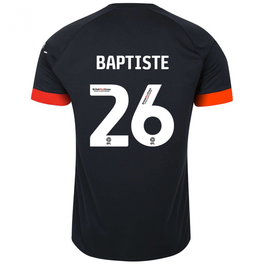 Hombre Camiseta Shandon Baptiste #26 Negro Naranja 2ª Equipación 2024/25 La Camisa Argentina