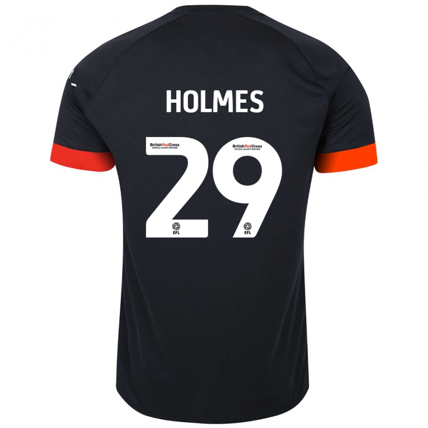 Hombre Camiseta Tom Holmes #29 Negro Naranja 2ª Equipación 2024/25 La Camisa Argentina