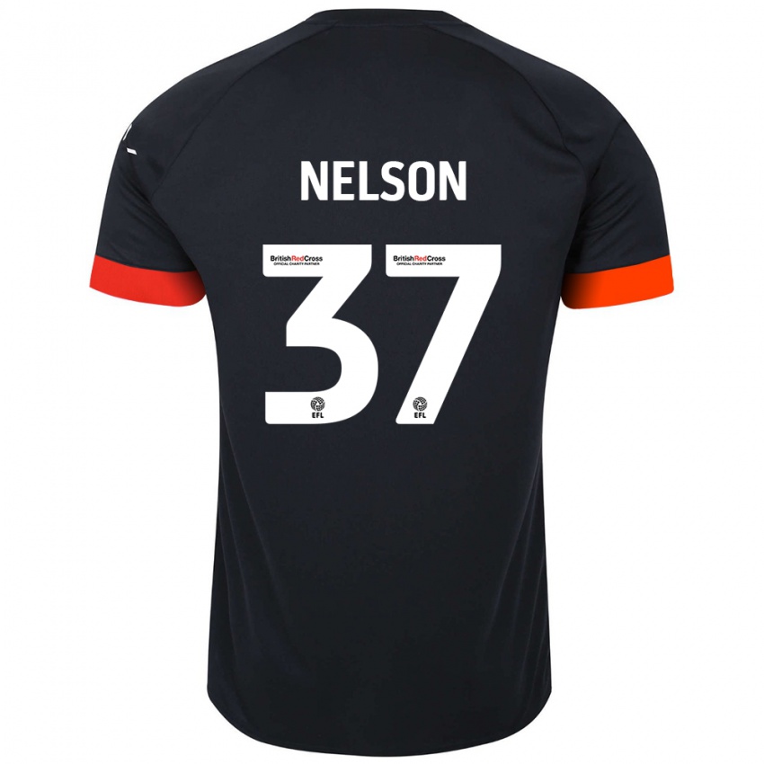 Hombre Camiseta Zack Nelson #37 Negro Naranja 2ª Equipación 2024/25 La Camisa Argentina