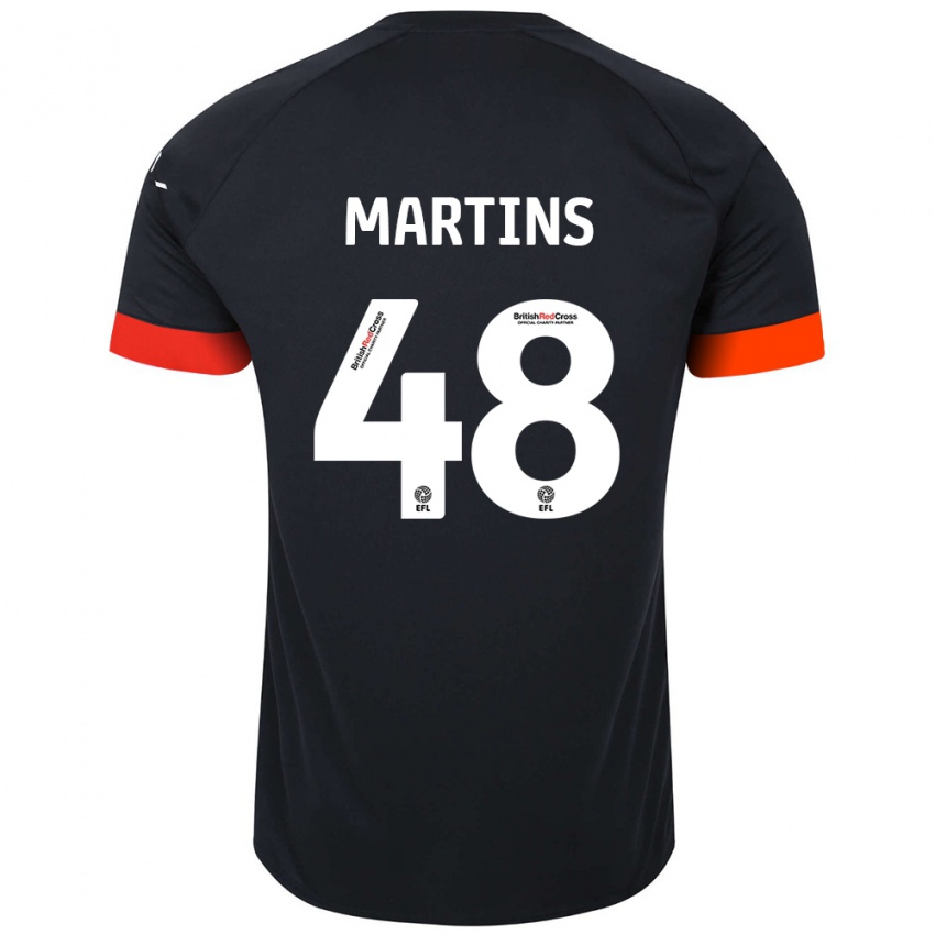 Hombre Camiseta Dominic Dos Santos Martins #48 Negro Naranja 2ª Equipación 2024/25 La Camisa Argentina