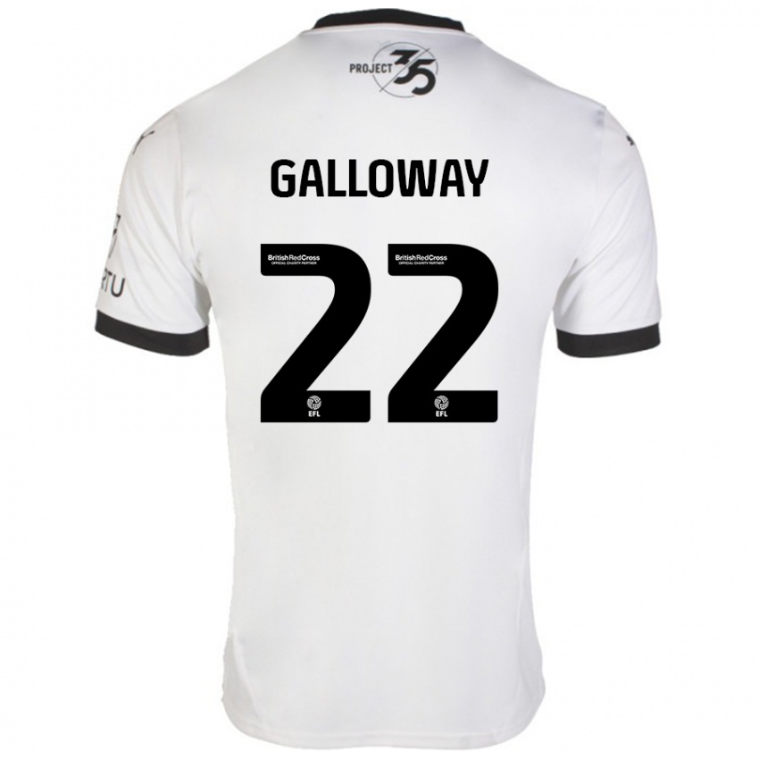 Hombre Camiseta Brendan Galloway #22 Blanco Negro 2ª Equipación 2024/25 La Camisa Argentina