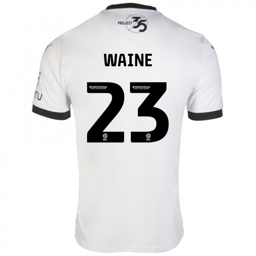 Hombre Camiseta Ben Waine #23 Blanco Negro 2ª Equipación 2024/25 La Camisa Argentina