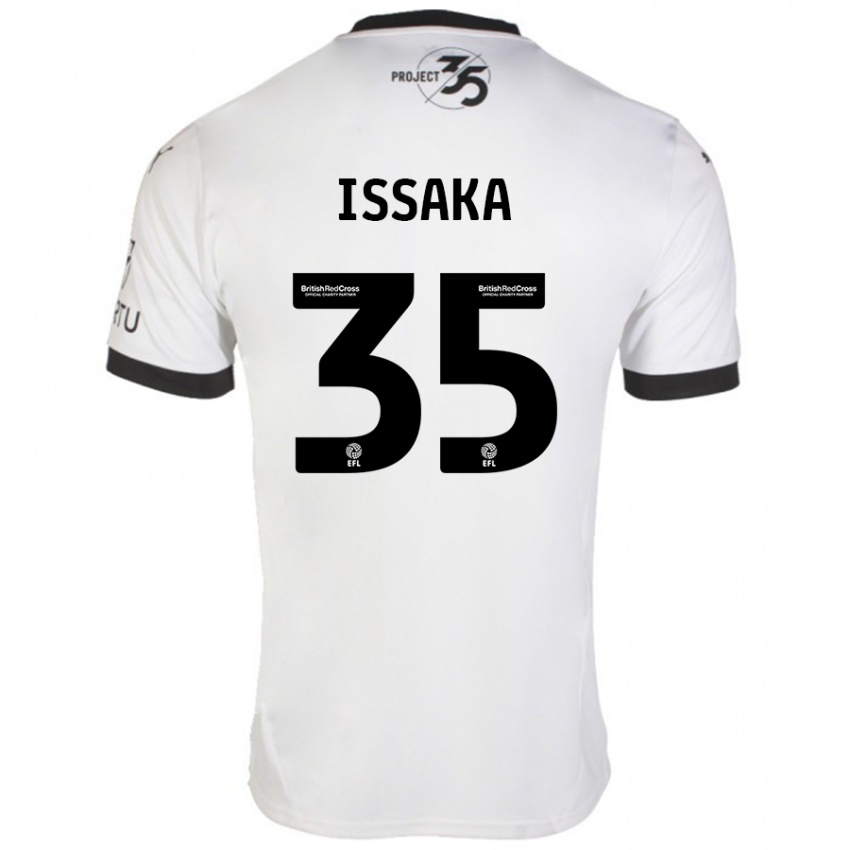 Hombre Camiseta Freddie Issaka #35 Blanco Negro 2ª Equipación 2024/25 La Camisa Argentina