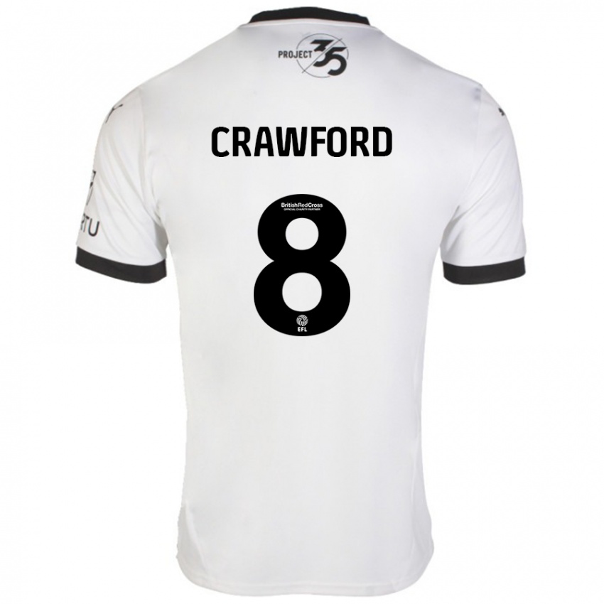 Hombre Camiseta Imy Crawford #8 Blanco Negro 2ª Equipación 2024/25 La Camisa Argentina