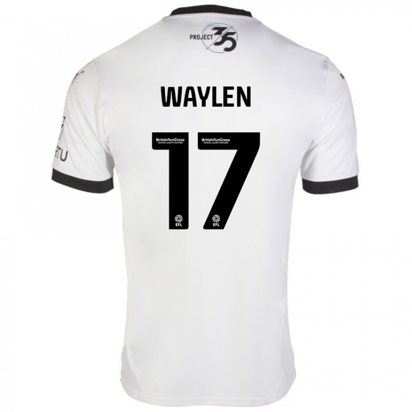 Hombre Camiseta Libby Waylen #17 Blanco Negro 2ª Equipación 2024/25 La Camisa Argentina