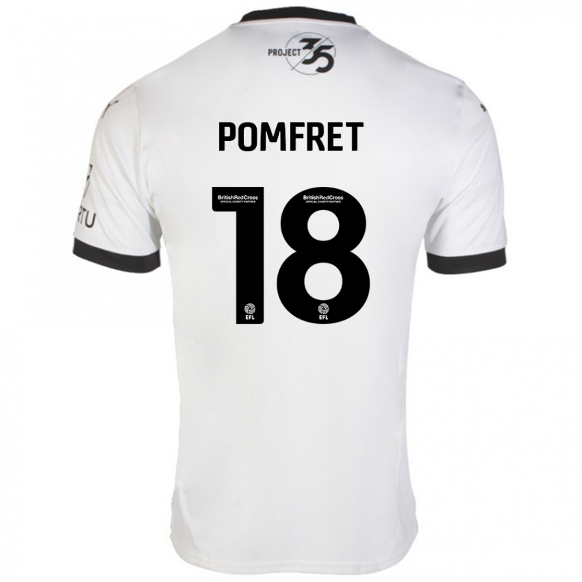 Hombre Camiseta Taya Pomfret #18 Blanco Negro 2ª Equipación 2024/25 La Camisa Argentina