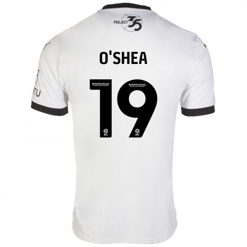 Hombre Camiseta Erin O'shea #19 Blanco Negro 2ª Equipación 2024/25 La Camisa Argentina