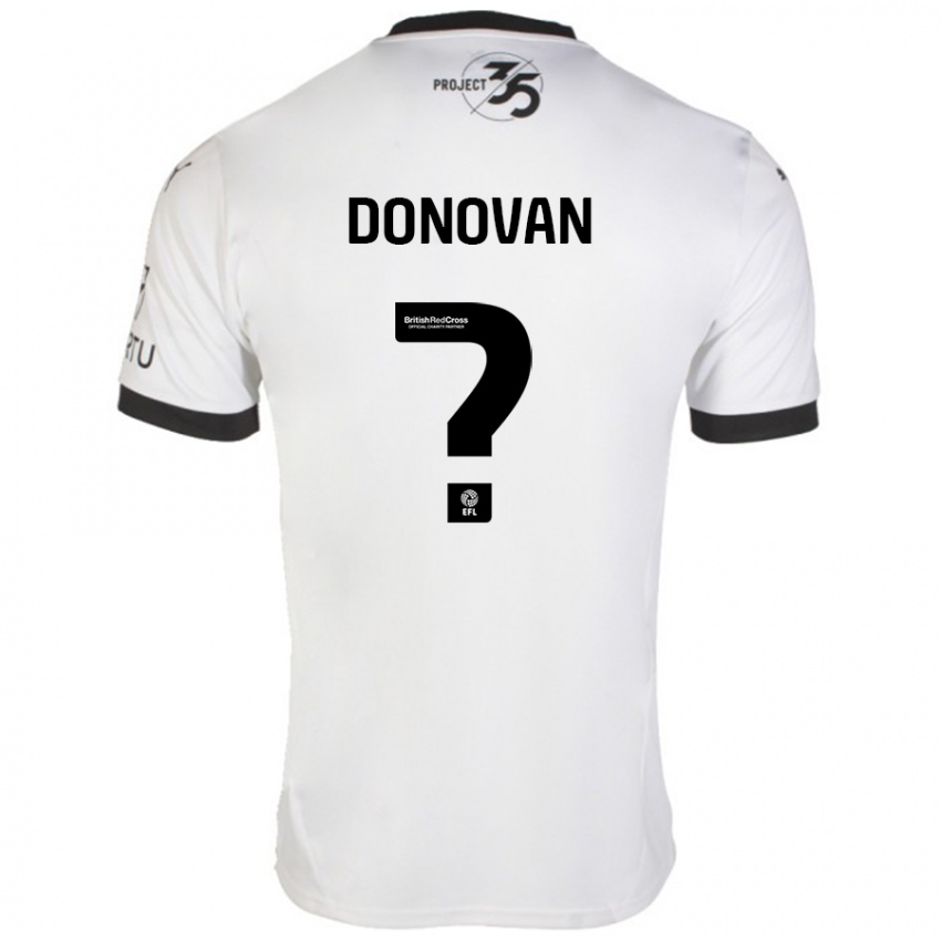 Hombre Camiseta Henry Donovan #0 Blanco Negro 2ª Equipación 2024/25 La Camisa Argentina