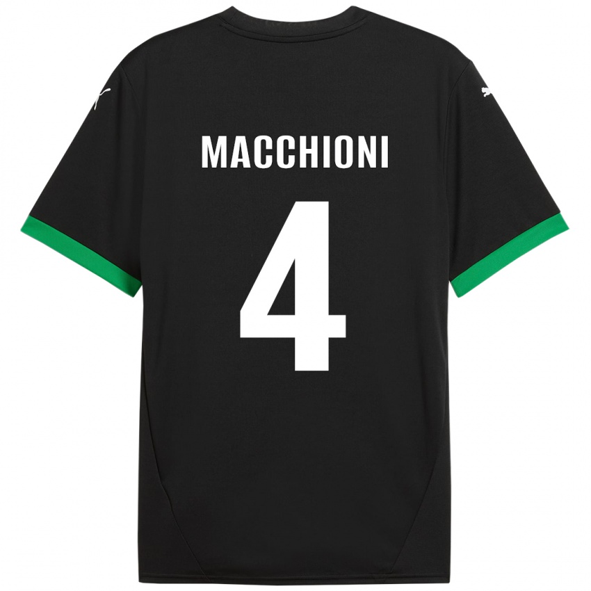 Mujer Camiseta Tommaso Macchioni #4 Negro Verde Oscuro 1ª Equipación 2024/25 La Camisa Argentina