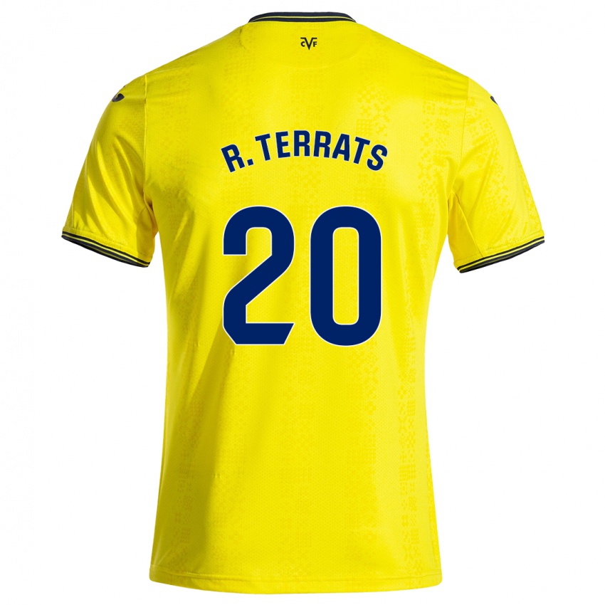 Mujer Camiseta Ramón Terrats #20 Amarillo Negro 1ª Equipación 2024/25 La Camisa Argentina