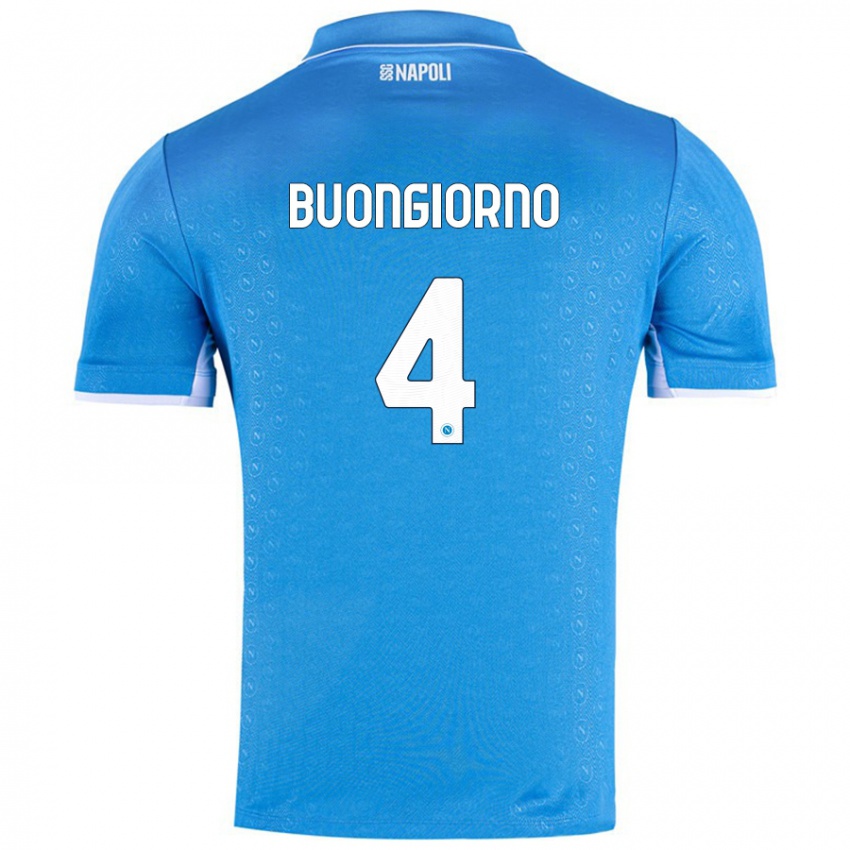 Mujer Camiseta Alessandro Buongiorno #4 Azul Cielo 1ª Equipación 2024/25 La Camisa Argentina