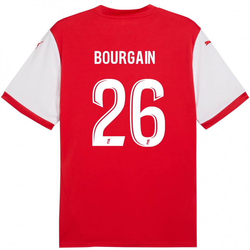 Mujer Camiseta Lea Bourgain #26 Rojo Blanco 1ª Equipación 2024/25 La Camisa Argentina