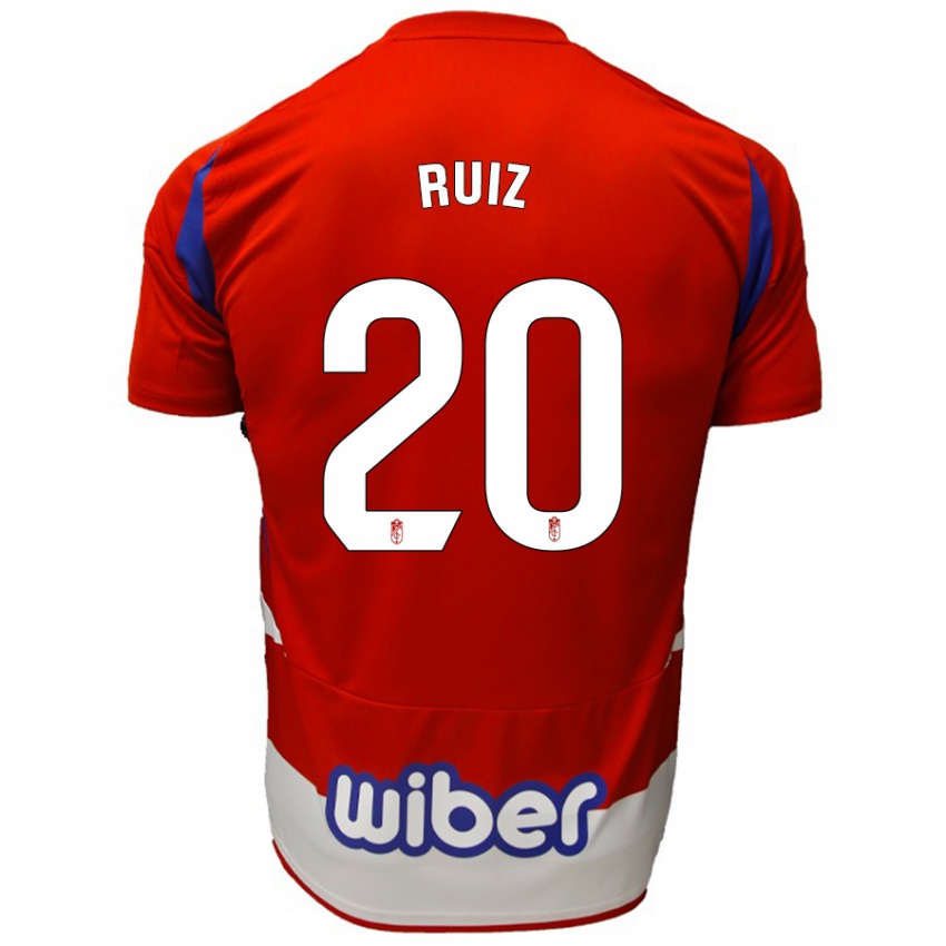 Mujer Camiseta Sergio Ruiz #20 Rojo Blanco Azul 1ª Equipación 2024/25 La Camisa Argentina