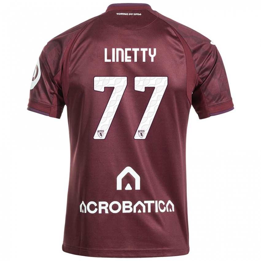 Mujer Camiseta Karol Linetty #77 Granate Blanco 1ª Equipación 2024/25 La Camisa Argentina