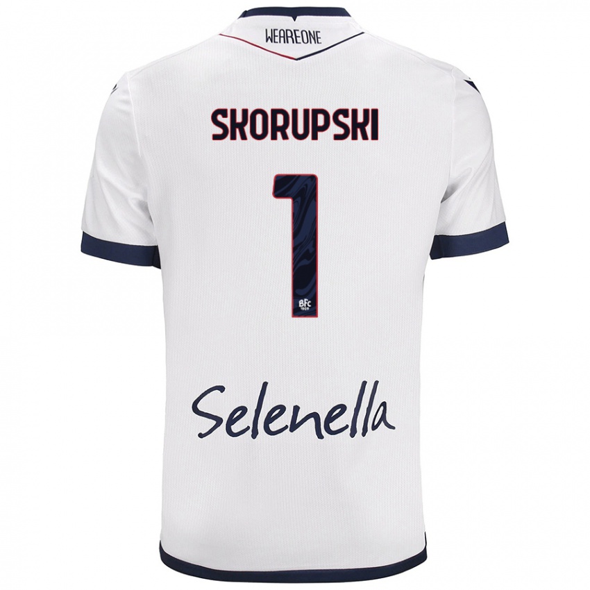 Mujer Camiseta Lukasz Skorupski #1 Blanco Azul Real 2ª Equipación 2024/25 La Camisa Argentina