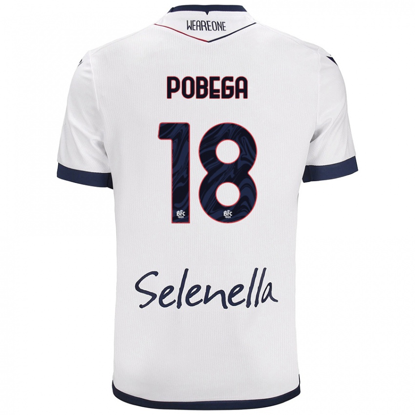 Mujer Camiseta Tommaso Pobega #18 Blanco Azul Real 2ª Equipación 2024/25 La Camisa Argentina