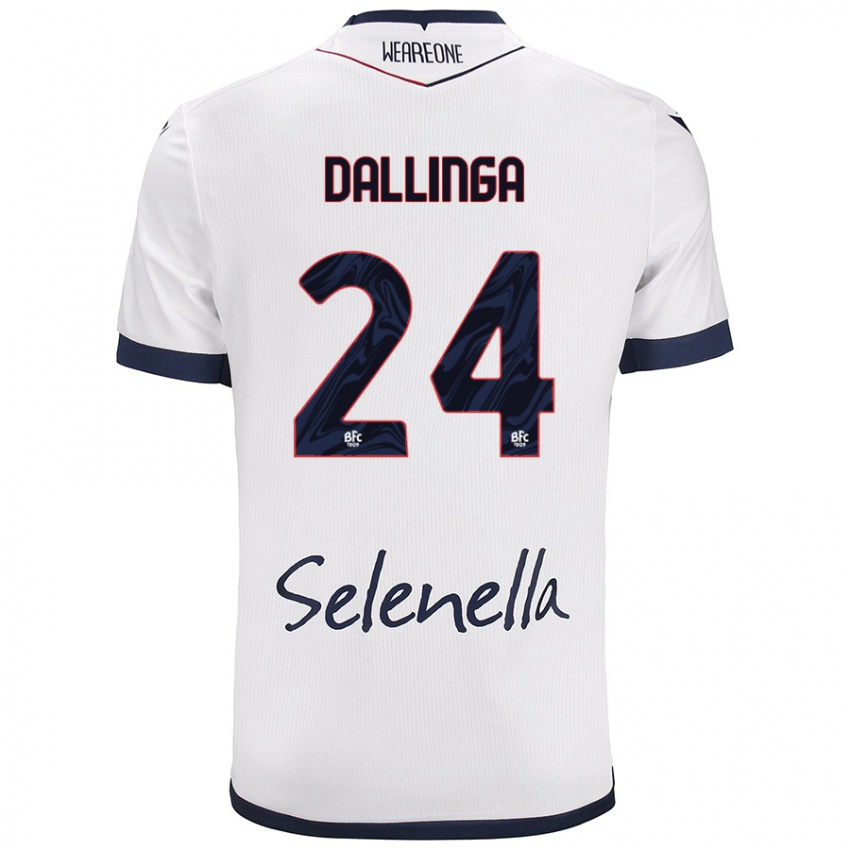 Mujer Camiseta Thijs Dallinga #24 Blanco Azul Real 2ª Equipación 2024/25 La Camisa Argentina