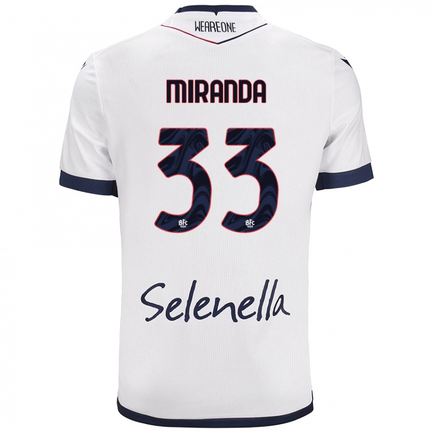 Mujer Camiseta Juan Miranda #33 Blanco Azul Real 2ª Equipación 2024/25 La Camisa Argentina