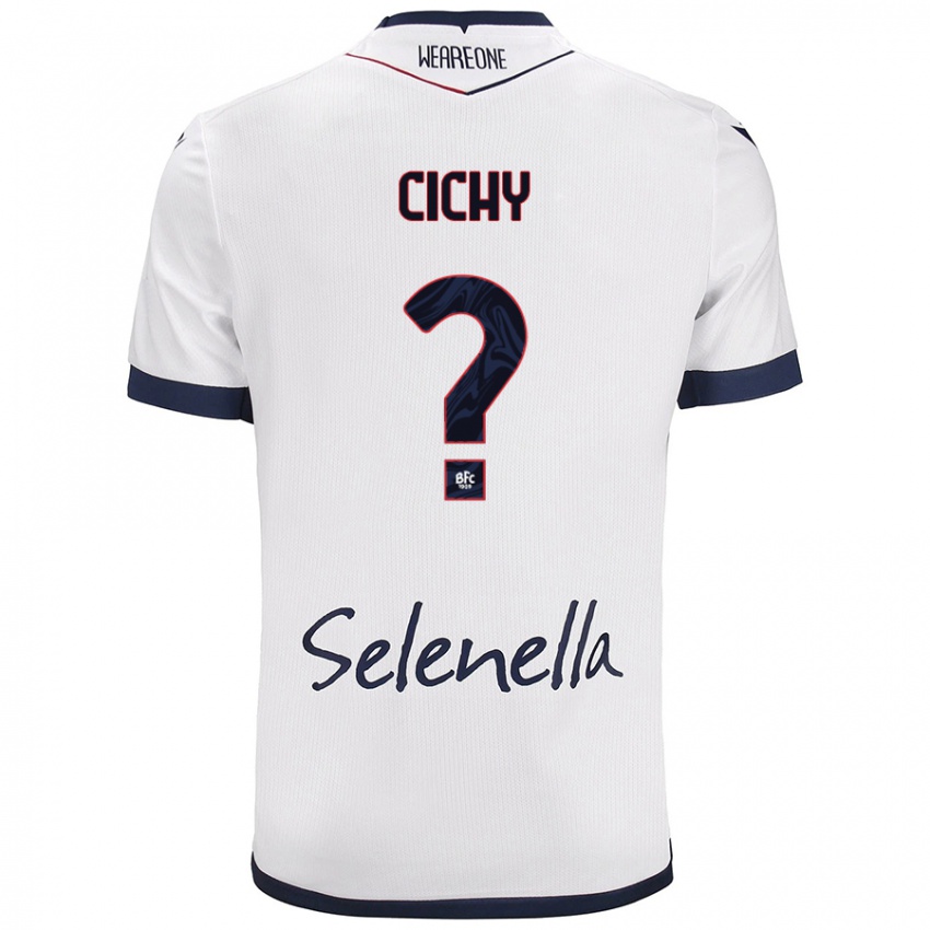 Mujer Camiseta Natan Cichy #0 Blanco Azul Real 2ª Equipación 2024/25 La Camisa Argentina