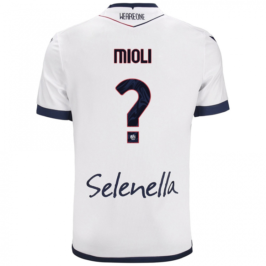 Mujer Camiseta Mattia Mioli #0 Blanco Azul Real 2ª Equipación 2024/25 La Camisa Argentina