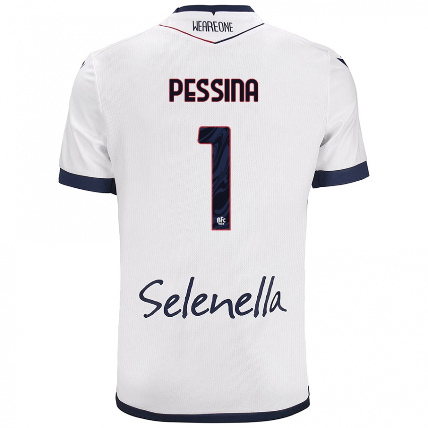 Mujer Camiseta Massimo Pessina #1 Blanco Azul Real 2ª Equipación 2024/25 La Camisa Argentina