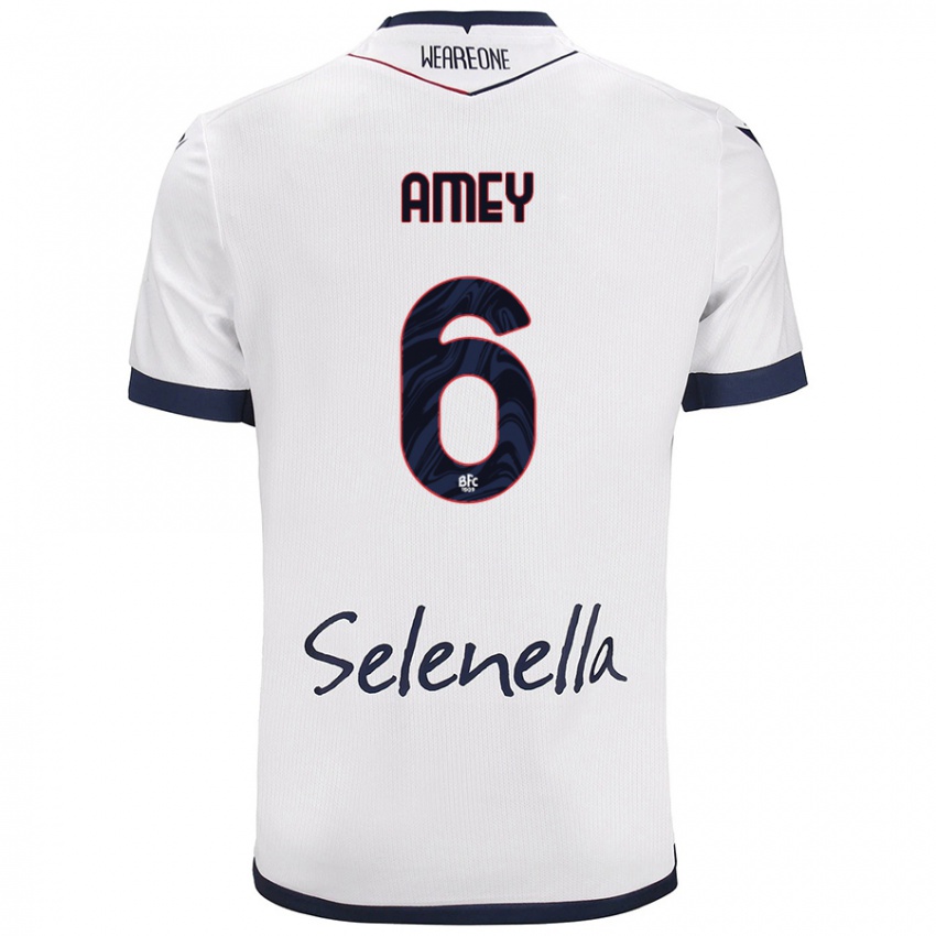 Mujer Camiseta Wisdom Amey #6 Blanco Azul Real 2ª Equipación 2024/25 La Camisa Argentina