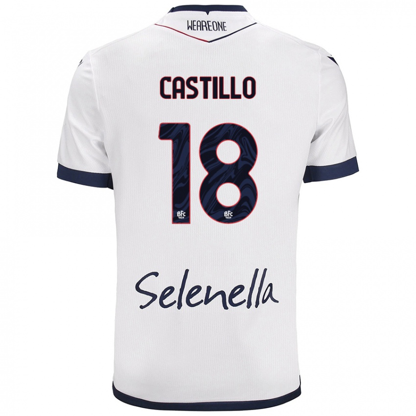 Mujer Camiseta Tomas Castillo #18 Blanco Azul Real 2ª Equipación 2024/25 La Camisa Argentina