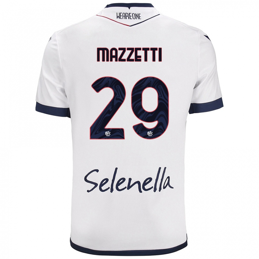 Mujer Camiseta Gabriele Mazzetti #29 Blanco Azul Real 2ª Equipación 2024/25 La Camisa Argentina