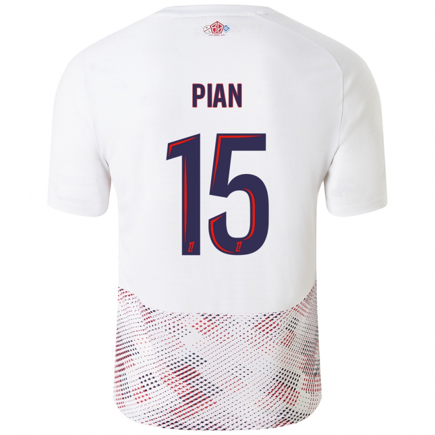 Mujer Camiseta Julie Pian #15 Blanco Azul Real 2ª Equipación 2024/25 La Camisa Argentina