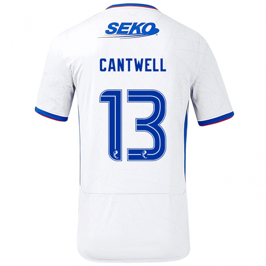 Mujer Camiseta Todd Cantwell #13 Blanco Azul 2ª Equipación 2024/25 La Camisa Argentina