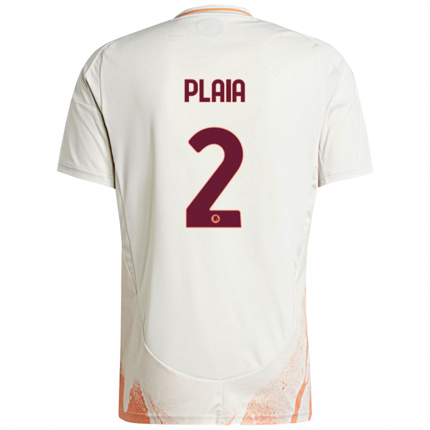 Mujer Camiseta Matteo Plaia #2 Crema Blanco Naranja 2ª Equipación 2024/25 La Camisa Argentina