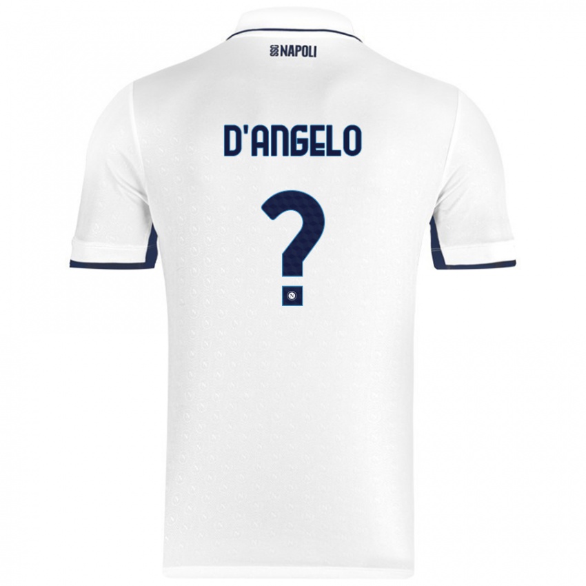 Mujer Camiseta Giuseppe D'angelo #0 Blanco Azul Real 2ª Equipación 2024/25 La Camisa Argentina