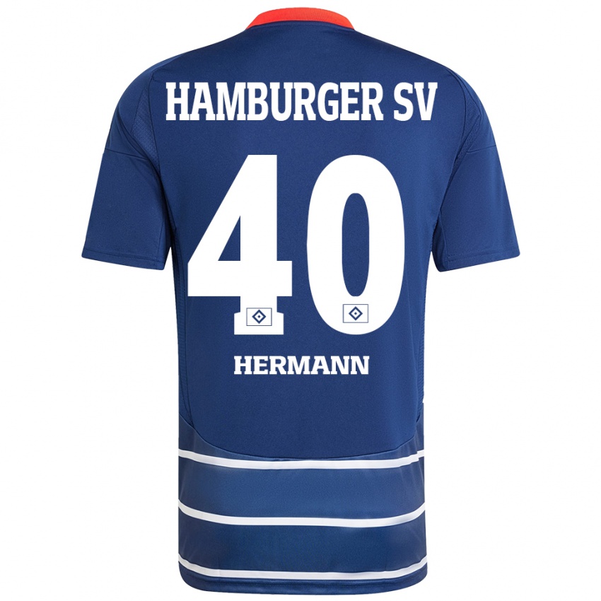 Mujer Camiseta Hannes Hermann #40 Azul Oscuro 2ª Equipación 2024/25 La Camisa Argentina