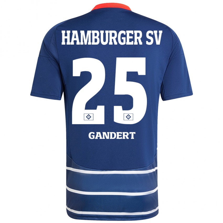 Mujer Camiseta Jeremy Gandert #25 Azul Oscuro 2ª Equipación 2024/25 La Camisa Argentina