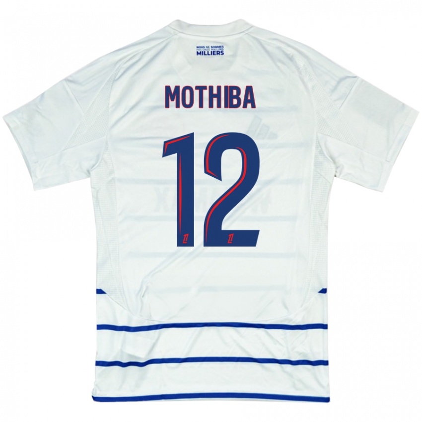 Mujer Camiseta Lebo Mothiba #12 Blanco Azul 2ª Equipación 2024/25 La Camisa Argentina