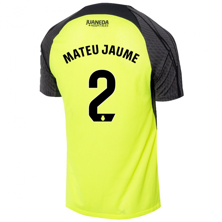 Mujer Camiseta Mateu Morey Bauza #2 Verde Fluorescente Negro 2ª Equipación 2024/25 La Camisa Argentina