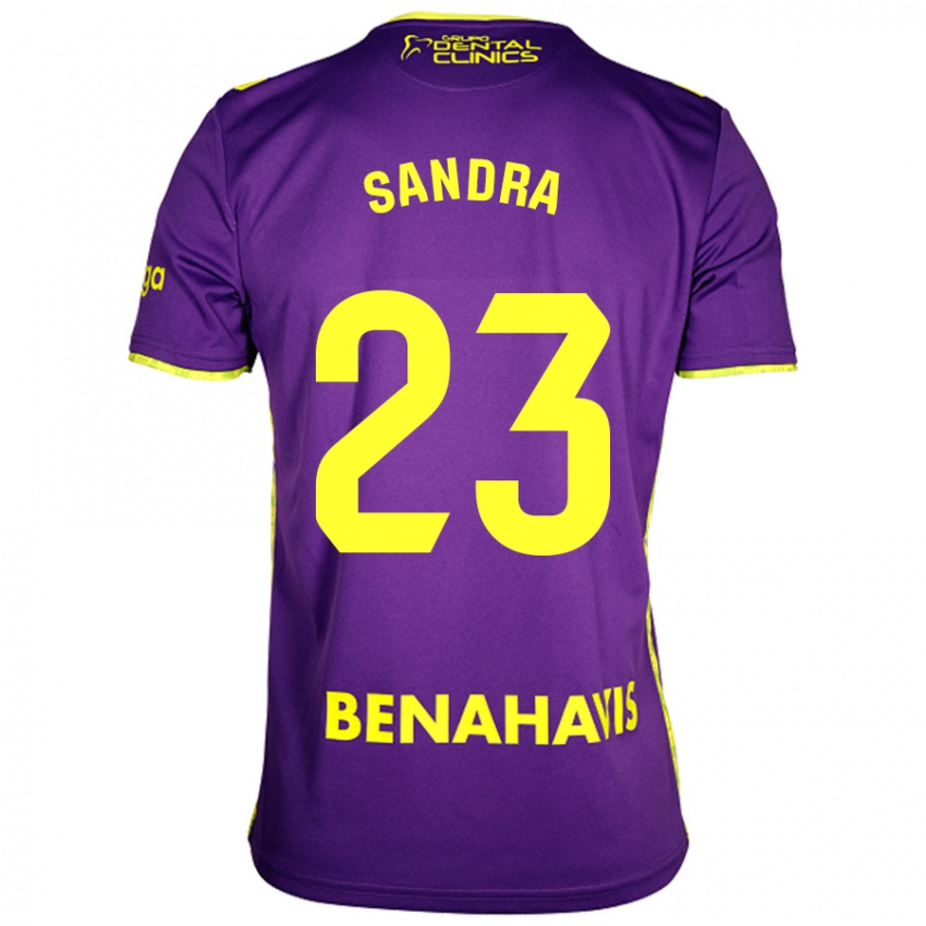 Mujer Camiseta Sandra #23 Púrpura Amarillo 2ª Equipación 2024/25 La Camisa Argentina