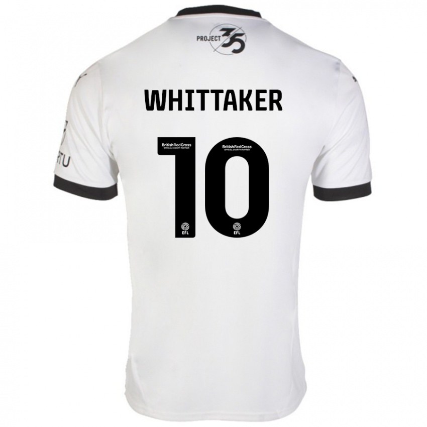 Mujer Camiseta Morgan Whittaker #10 Blanco Negro 2ª Equipación 2024/25 La Camisa Argentina