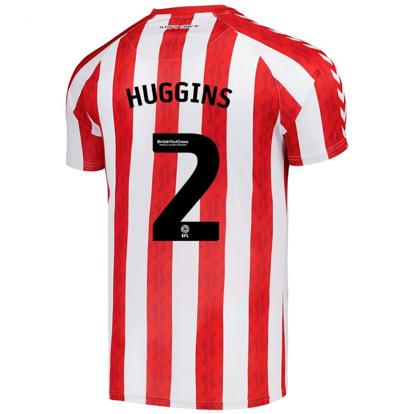 Niño Camiseta Niall Huggins #2 Rojo Blanco 1ª Equipación 2024/25 La Camisa Argentina