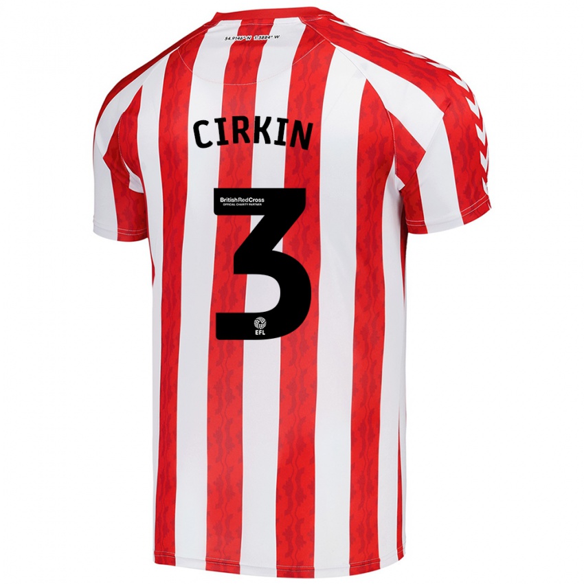 Niño Camiseta Dennis Cirkin #3 Rojo Blanco 1ª Equipación 2024/25 La Camisa Argentina