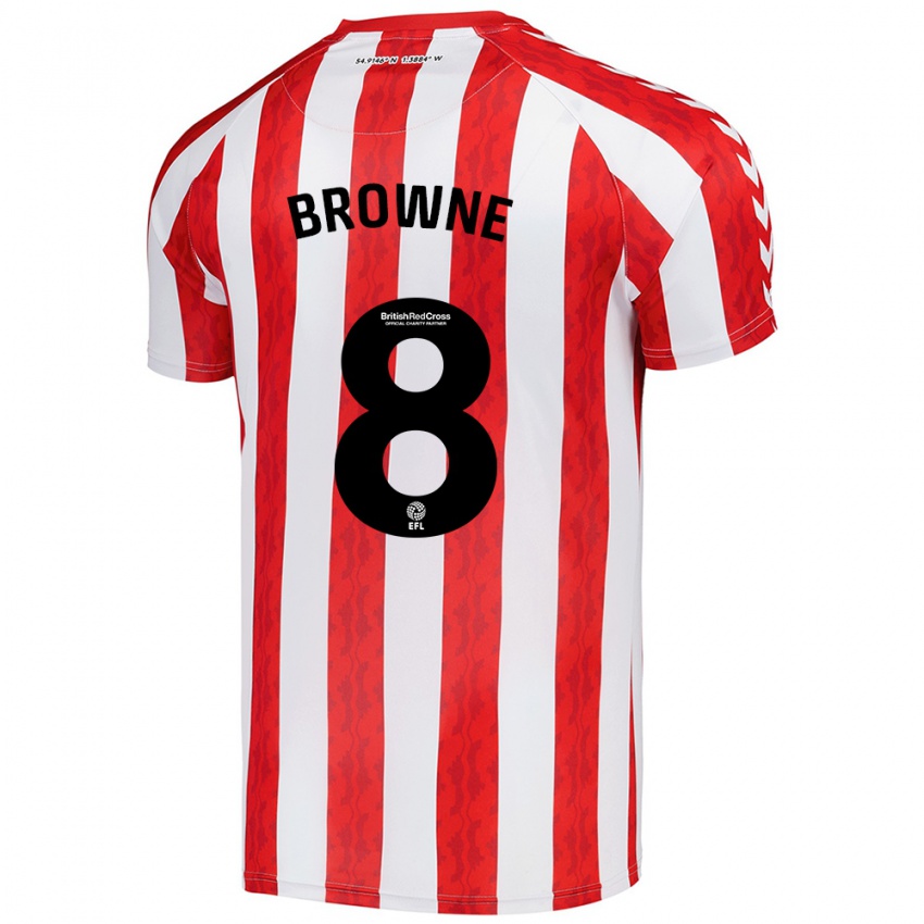 Niño Camiseta Alan Browne #8 Rojo Blanco 1ª Equipación 2024/25 La Camisa Argentina