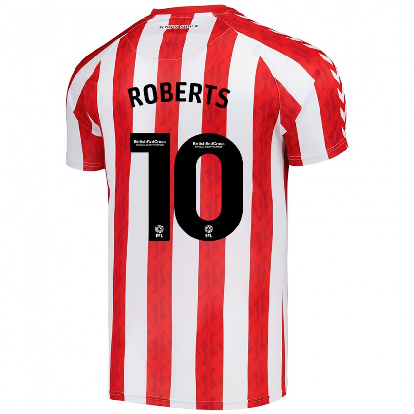 Niño Camiseta Patrick Roberts #10 Rojo Blanco 1ª Equipación 2024/25 La Camisa Argentina