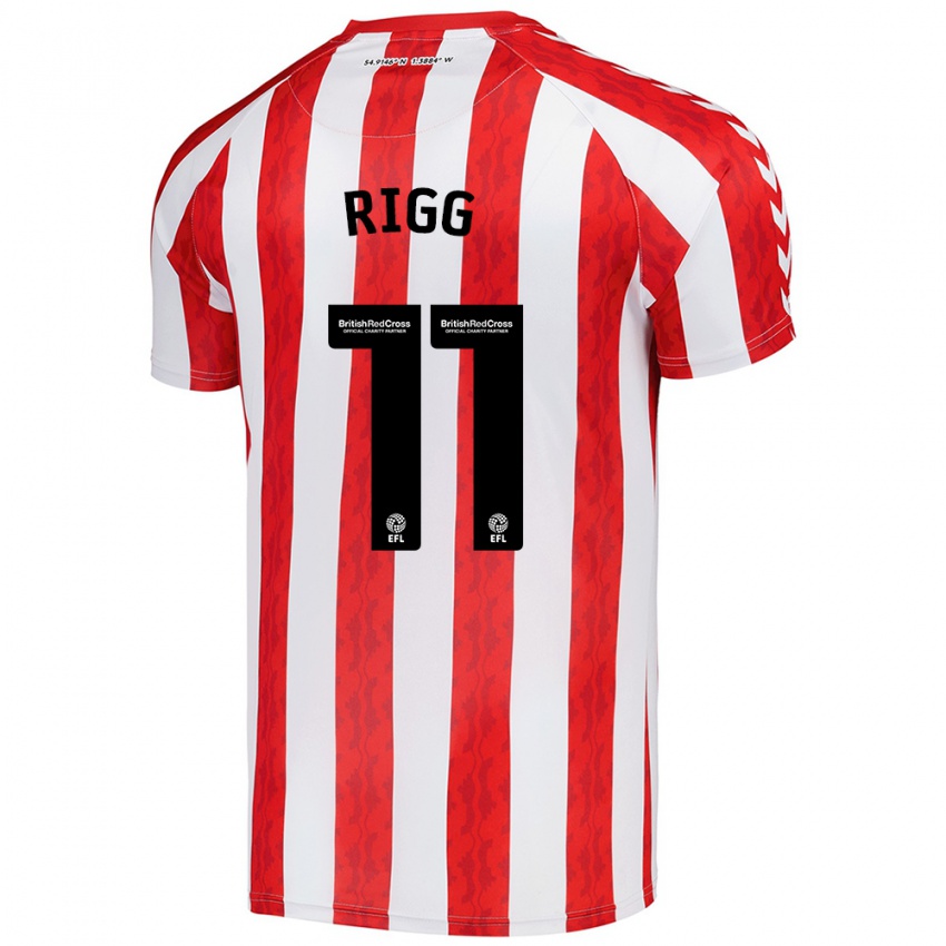 Niño Camiseta Chris Rigg #11 Rojo Blanco 1ª Equipación 2024/25 La Camisa Argentina