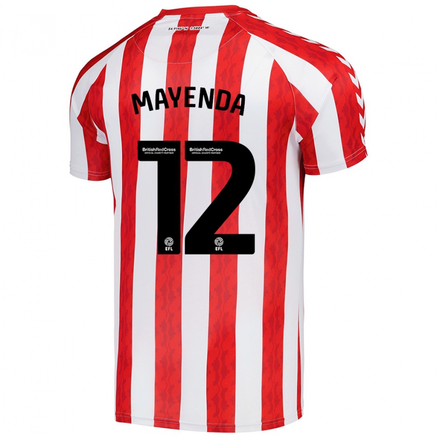 Niño Camiseta Eliezer Mayenda #12 Rojo Blanco 1ª Equipación 2024/25 La Camisa Argentina