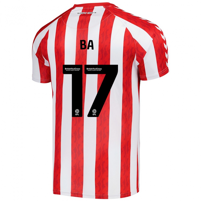 Niño Camiseta Abdoullah Ba #17 Rojo Blanco 1ª Equipación 2024/25 La Camisa Argentina